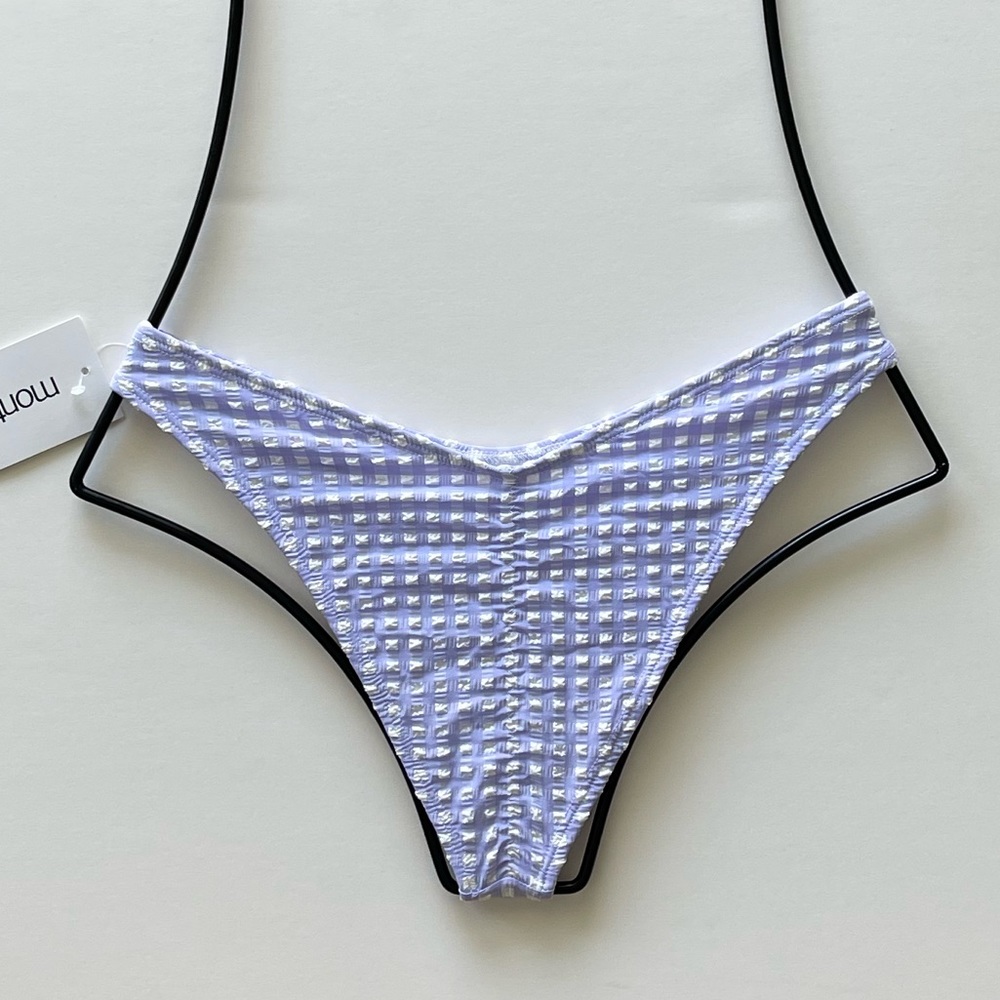 Montce Swimwear Purple Gingham LULU Bikini Bottom - Picture 11 of 16
